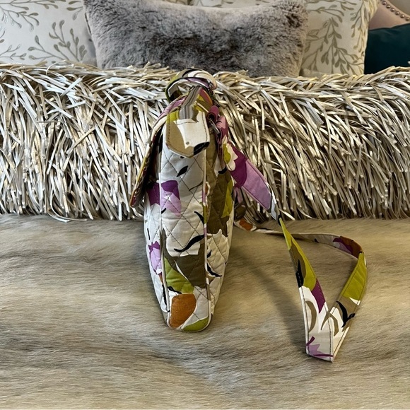 New VERA BRADLEY Portobello Road Tech Tote Crossbody Green Purple Floral 2012 - Picture 5 of 14